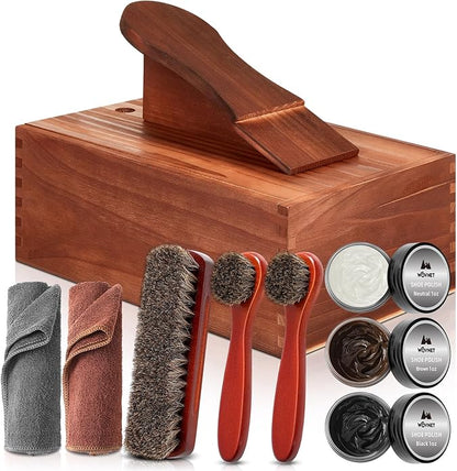 9 Pcs Shoe Shine Valet Box