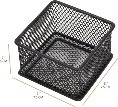 Annova Mesh Stackable Drawer Cabinet and Shelf Organizer Bins Storage Basket School Office Supply Holder Tray- Set of 2 (Black, 3x3x2 Inch)