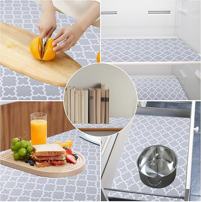 Shelf Liners for Kitchen Cabinets 15 Inch Wide X 20 Ft Non Adhesive Cabinet Drawer Liner Non Slip Waterproof Shelves Mat for Refrigerator Closet Cupboard Pantry Kitchen Bathroom