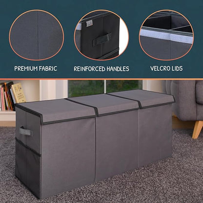 Extra Large Toy Storage Organizer with Lid - Sturdy, Collapsible Toy Chest Storage Box Design - Toys Bin with Dividers for Kids, Nursery, Bedroom, Playroom 37"x16"x14"