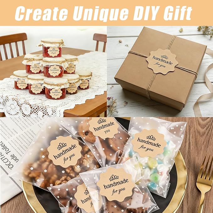 142Pcs Jar Label Stickers Set – 80 Reusable Blackboard Stickers with 2 White Erasable Chalk Markers, 60 Handmade for You Stickers, Perfect for Mason Jars, Spice Jars, Jam Jar & various Food Containers