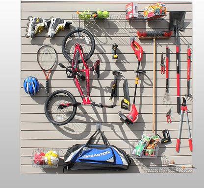 PROSLAT Garage Storage PVC Slatwall Panels -3 Packs of 8 ft. x 4 ft. Sections (30 Single Slats which Make up 96 sq.ft) (Sandstone)