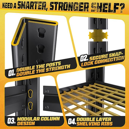 72" H Garage Storage Shelves 5-Tier,Garage Storage System Shelves Adjustable 3000LBS,Storage Shelving for Basement,Pantry,Kitchen,Warehouse,72" H x 59" W x 20" D