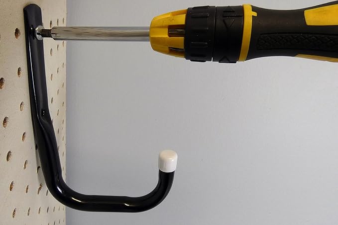 Shepherd Hardware 8089E Heavy Duty Steel 5-Inch Garage Storage Utility Hooks, 4 Pack, Black