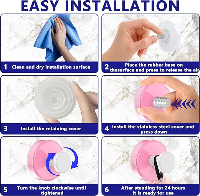 Suction Cup Hooks for Shower,Removable No Drill Towel Hooks,Upgraded 15 lbs Strong Suction hooks for Bathroom Tile,Shower Wall,Glass Door,Kitchen-Loofah,Coat,Stainless Waterproof-Pink White 2 Pcs