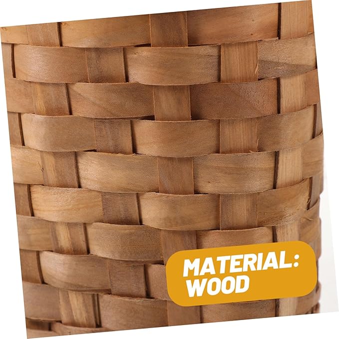 iplusmile Woven Hanging Storage Baskets Natural Wood Organizer with Handle Kitchen Wall Mounted Basket for Household Storage and Decorative Use