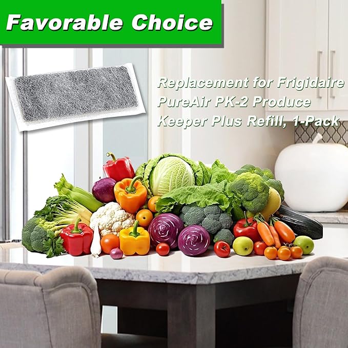 LeoTube Refrigerator Produce Preserver Replacement for Frigidaire PureAir PK-2 Produce Keeper Plus Refill, Compatible with FRIGIDAIRE Gallery Models GRMC2273BF, GRMC2273BD, GRMG2272BF (1)