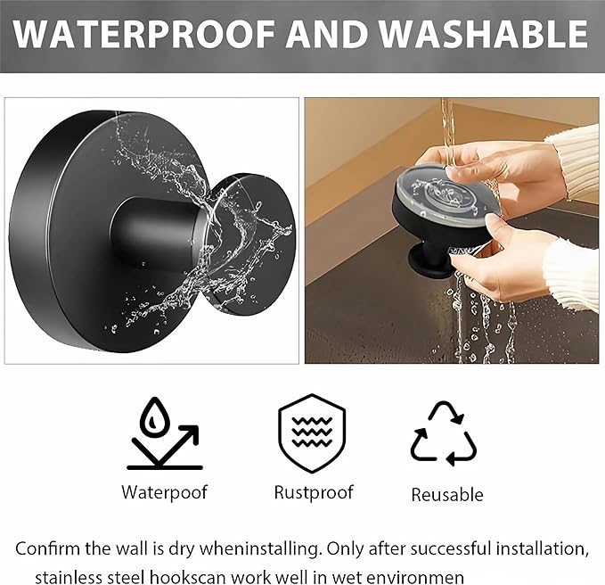 BRMUEIX 4 Pack Shower Hooks Suction Cup Shower Hooks Bathroom Hooks Suction Wreath Hangers for Front Door Wreath Hangers for Front Door Towel Hook（Black）