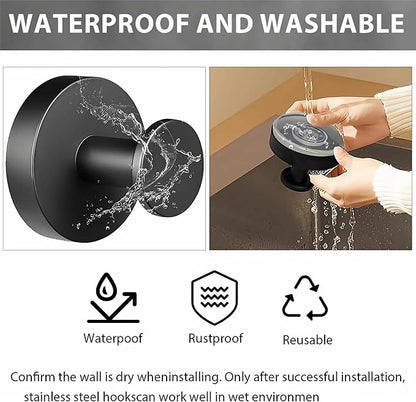 BRMUEIX 4 Pack Shower Hooks Suction Cup Shower Hooks Bathroom Hooks Suction Wreath Hangers for Front Door Wreath Hangers for Front Door Towel Hook（Black）