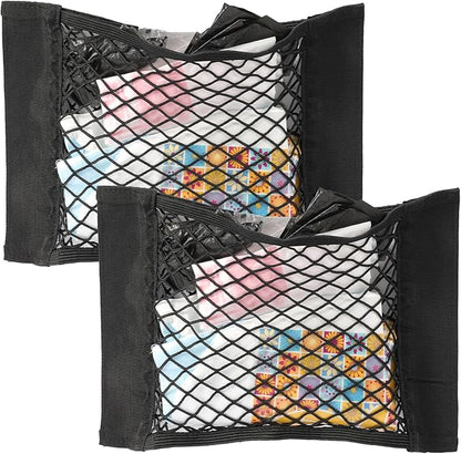 2Pcs Plastic Bag Holder, Grocery Bag Holder Organizer Dispenser, Mesh Storage Net, Trash Bag, Garbage Bag, Shopping Bag Under Sink Cargo Organizers and Wall Mounted