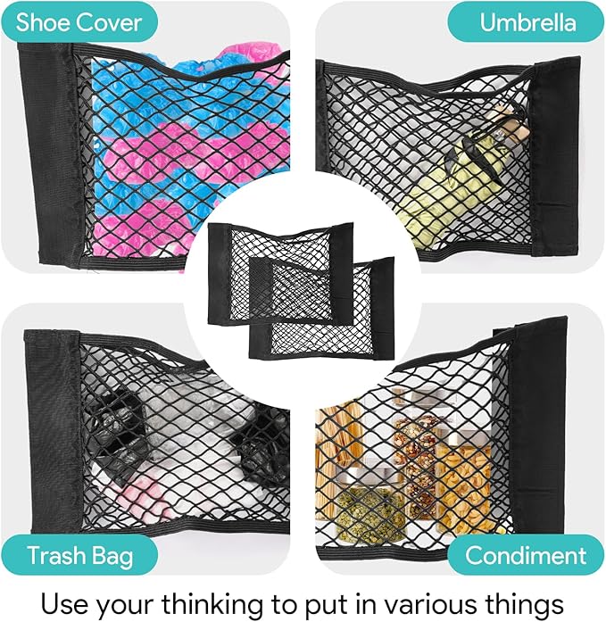 2Pcs Plastic Bag Holder, Grocery Bag Holder Organizer Dispenser, Mesh Storage Net, Trash Bag, Garbage Bag, Shopping Bag Under Sink Cargo Organizers and Wall Mounted