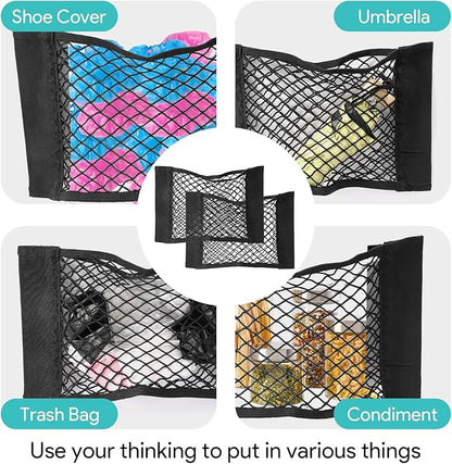 2Pcs Plastic Bag Holder, Grocery Bag Holder Organizer Dispenser, Mesh Storage Net, Trash Bag, Garbage Bag, Shopping Bag Under Sink Cargo Organizers and Wall Mounted