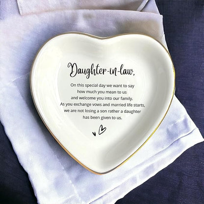 HatafaFurni To My Daughter Ring Dish Gift, Ring Dish For Bride From Mother in law, Women Jewelry Dish, Daughter Birthday Gift, Daughter In Law Gifts, Son Trinket Tray for Men (Daughter in law)
