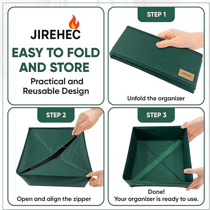 Clothing Drawer Organizer – Set of 6 Foldable 600D Oxford Storage Boxes with Rigid Support and Metal Zipper, Ideal for Bras, Underwear, Socks, Baby Clothes and Closet Organization