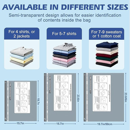 Fantictas Travel Vacuum Storage Bags with Rechargeable Air Pump, 12 Pack Portable Space Saver Bags, Compression Bags for Clothing, Bedding, Seasonal Storage & Packing Bags for Moving