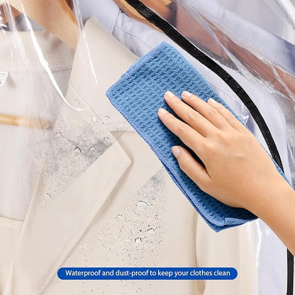 Zilink 43" Clear Hanging Garment Bags for Closet Storage Extra Large Clothes Storage Bag Bottom Enclosed Winter Clothes Storage with 2 Zippers Clothes Protector for Suits,Coats,Shirts,Sweaters