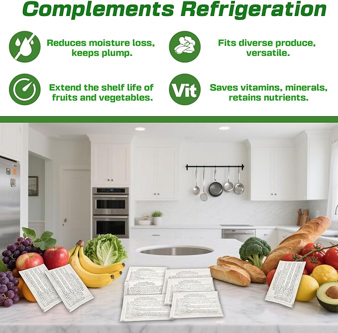 xcivi 5-Pack Produce Saver Refills Compatible with Frigidaire Pure Air Produce Keeper FRPAPKRF2PK FRPAPKRF, Fits Crisp Seal Fresh System Crisper Drawers, Refrigerator Produce Preserver Replacements