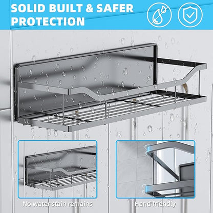 5 Pack Magnetic Shelves for Washing Machine & Refrigerator, Paper towel holder, Movable Powerful Magnetic Spice Racks with Unique Hollow Design, for Laundry Room and Kitchen Organization (Grey)