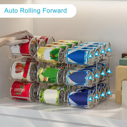 STORICANS Can Organizer For Pantry, Adjustable Height And Width Canned Goods Organizer, Soup Can Organizer Holds Up to 60 Cans for Kitchen Cabinet or Refrigerator(CLear 5 Tier)