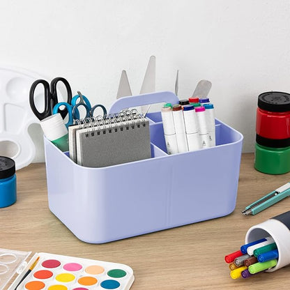 Tiawudi 2 Pack Caddy Organizer with Handle, Portable Plastic Caddy, Storage Organization for Cleaning, Bath, Makeup, Art, Craft, Stationery, Classroom and Office, Tote Organizer