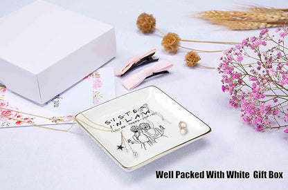 Sister-in-Law Gift,Bonus Sister Present,Friends TV Show,Unbiological Sis Presentt,Birthday Wedding Mother's Day Christmas Graduation Gifts,I'll Be There for You-Jewelry Tray,Ring Dish,Trinket Holder