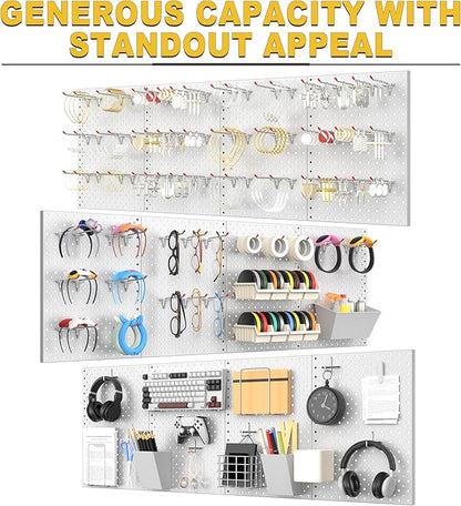 Ultrawall Metal Pegboard Panels, Pegboard Wall Organizer, Peg Boards for Wall, Garage Tool Storage Organization, 12"X16", 2pcs, Gray