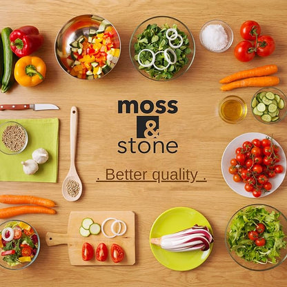 Moss & Stone Extra Large Glass Storage Containers With Lids Set of 3, 101 Oz/ 54 Oz/ 16 Oz, Deep Rectangular Glass Food Container with Lid, Leak Proof, Microwave, Dishwasher & Oven Safe