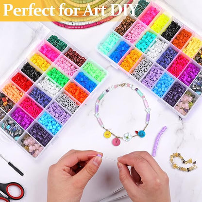 2 Pack 36 Grids Clear Plastic Organizer Box, Storage Container With Adjustable Divider, Craft and Bead Storage for DIY Jewelry Tackles With 2 Sheets Label Stickers