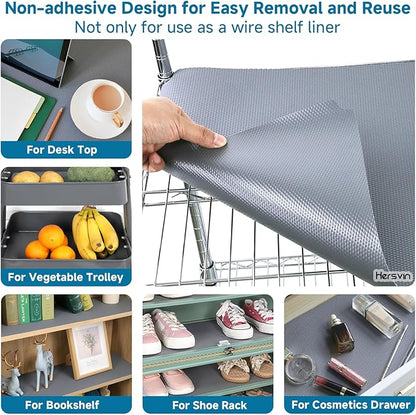Hersvin Shelf Liners 20 in x 20 ft Thickened EVA Drawer Mats, Non-Adhesive Cupboard Pad, Kitchen Cabinet Lining Fridge Cushion (Gray Diamond, 50.8x610cm)