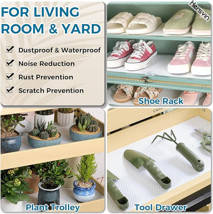Hersvin Shelf Liners 20 in x 20 ft EVA Drawer Mats, Non-Adhesive Cupboard Pad, Kitchen Cabinet Lining Fridge Cushion (White Dot, 50.8cmx610cm)