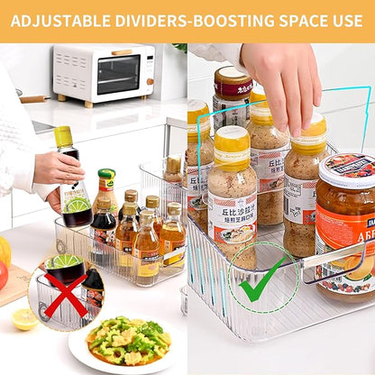 Refrigerator Organizers and Storage 2pcs Rolling Storage Bins Fridge Organizer BPA-Free Refrigerator Organizer for Deep Cabinet