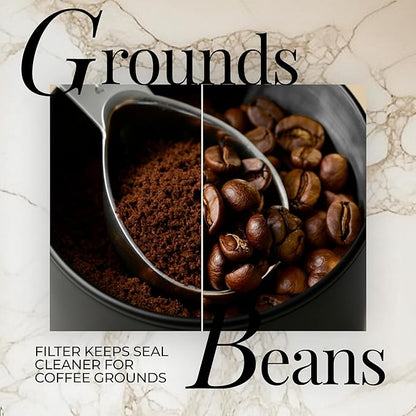 STYLED SETTINGS Vacuum Seal Coffee Bean Container Set – 2-Piece Stainless Steel Coffee Canisters with Scoop and Labels, Matte Black Dual-Lid Airtight Design, 1.5 lb Capacity Each - Coffee Gift Ideas
