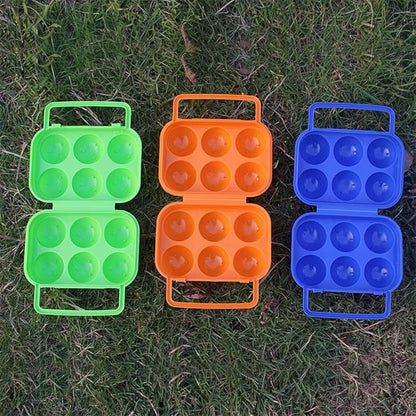 FantasyDay 6 Grids Egg Holder - Sturdy Shockproof Durable Carton Container With Lid for Refrigerator - Large Capacity Organizer Box for Home Kitchen Outdoor Picnic Hiking Storage