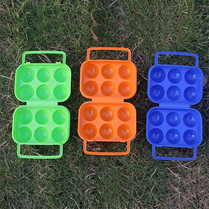 FantasyDay 6 Grids Egg Holders, Sturdy Shockproof Durable Egg Cartons Egg Containers With Lid for Refrigerator - Large Capacity Egg Organizer Box for Home Kitchen Outdoor Picnic Hiking Storage