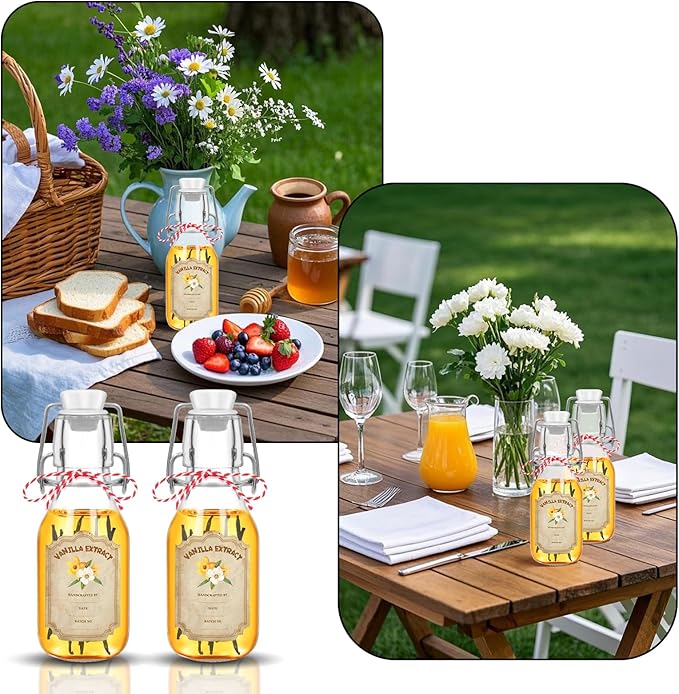 20 pack 4 oz vanilla extract bottles swing top glass bottles with lids homemade vanilla small flip top jars with airtight circle clear