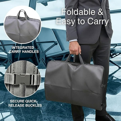 Party Bargains Garment Bag 59-Inch – Non-Woven Hanging Clothes Storage Cover for Suits, Dresses & Coats, Zippered for Closet or Travel (Gray)