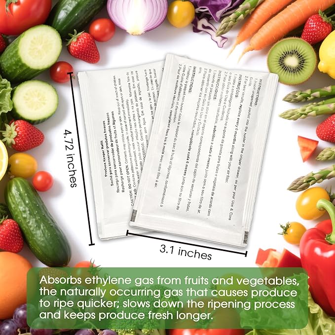 xcivi 5-Pack Produce Saver Refills Compatible with Frigidaire Pure Air Produce Keeper FRPAPKRF2PK FRPAPKRF, Fits Crisp Seal Fresh System Crisper Drawers, Refrigerator Produce Preserver Replacements