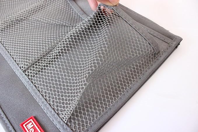Meeall Bedside Storage Organizer with Pockets, Bedside Caddy, Table Cabinet Storage Organizer, TV Remote Control, Phones, Magazines, Tablets, Accessories, Grey