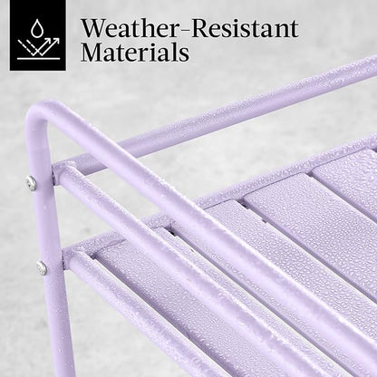 Best Choice Products Rolling Bar Cart, Mobile Home Bar Serving Cart, Serving Station w/ 2 Tier Shelves, Wine Rack, Lockable Wheels - Lavender