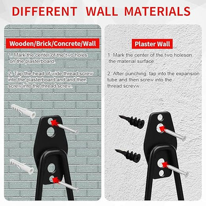 3-H Heavy Duty Garage Hooks [10 Pack] - 3-Round Welding Tech Holds 22lbs More - Thickened Steel Wall Mount for Ladders, Tools & Storage - Rustproof Utility Hardware