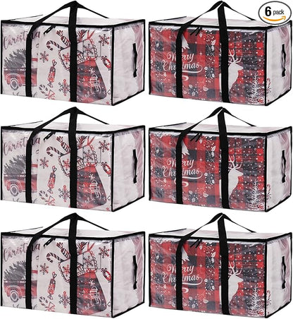 Moving Bags Heavy Duty Extra Large, Alternative for Moving Boxes & Moving Supplies,Clear Storage Bins with Lids, Plastic Packing Tote, Storage Bags for Clothes with Handles & Zippers(Clear, 6 Pack)