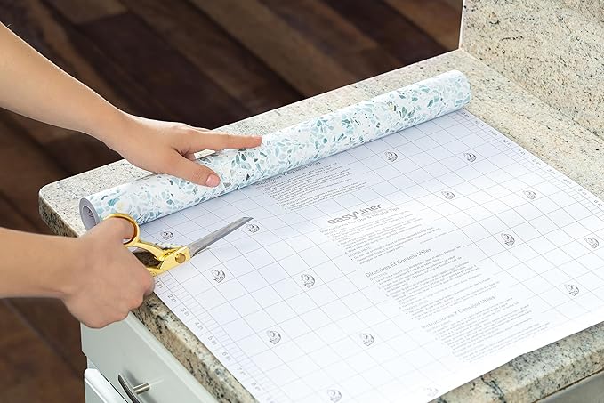 EasyLiner Peel & Stick Decor Removable Peel and Stick Wallpaper - Self Adhesive Decorative Shelf Paper for Cabinets, Walls, Resurfacing Projects - Adhesive Shelf Liner - 20in x 18ft - Sea Glass