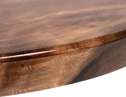 Handmade Reversible 16" Wood and Epoxy Resin Lazy Susan, Turntable for Kitchen Countertop, Rotating Display Stand, Round Wooden Platter, Organizer and Storage for Dining Table, Home Decor (Royal Blue)