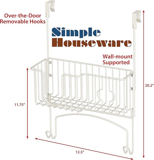 Simple Houseware Over-The-Door/Wall-Mount Ironing Board Holder, White