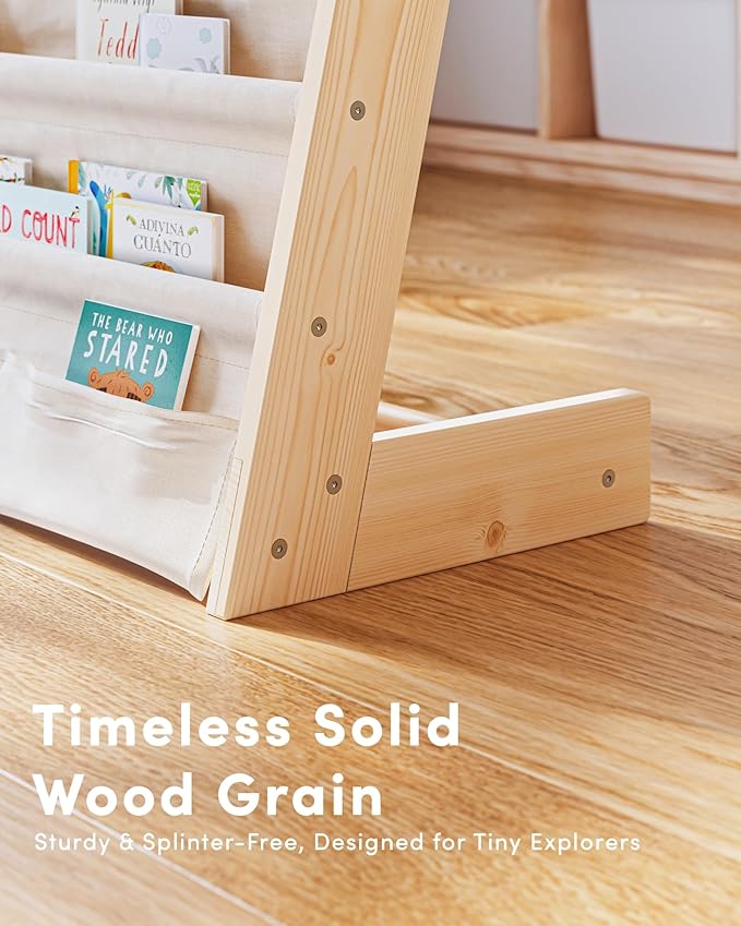 G&W Gruwald Kids Bookshelf, Book Shelf for Kids Rooms, Toddler Bookshelf, Book Rack for Kid (Wood, Large)