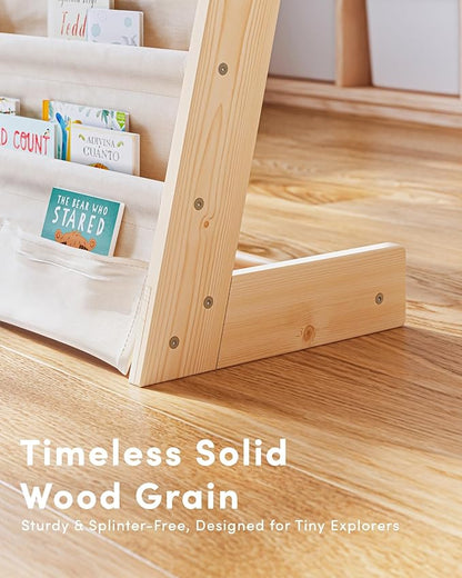 G&W Gruwald Kids Bookshelf, Book Shelf for Kids Rooms, Toddler Bookshelf, Book Rack for Kid (Wood, Large)