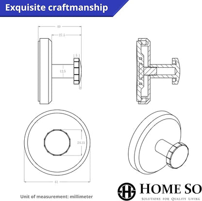 HOME SO Suction Cup Hooks for Shower, Bathroom, Kitchen, Glass Door, Mirror, Tile – Loofah, Towel, Coat, Bath Robe Hook Holder for Hanging up to 15 lbs – Waterproof & Rustproof, Matte Black (4-Pack) | for Shower, Bathroom, Kitchen, Glass Door, Mirror, ...