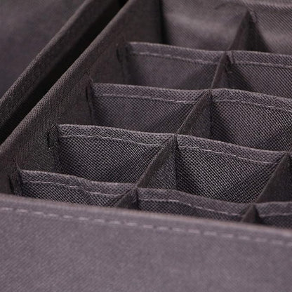 DIOMMELL 4 Pack Foldable Cloth Storage Box Closet Dresser Drawer Organizer Fabric Baskets Bins Containers Divider for Clothes Underwear Bras Socks Lingerie Clothing, Dark Grey 22-0000