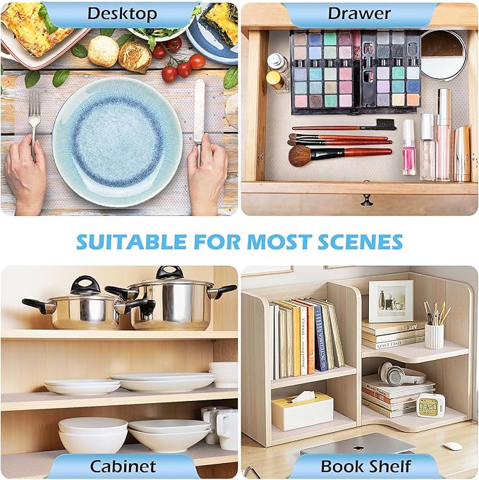 Drawer Liners, Waterproof Shelf Liner, Anti-Slip Non-Adhesive BPA Free Kitchen Cupboard Cabinet Liner Refridge Fridge Mats Sink Protector Strong Durable for Home (Clear/11.8in x 20Ft)
