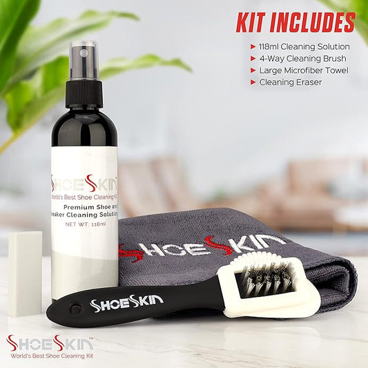 Premium Shoe Cleaner Kit - Tennis Shoes Cleaner, Sneaker Cleaner Kit, Dress Shoes, Boots, and all Shoe Types will Look Like New!